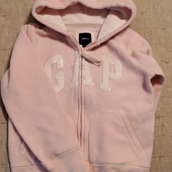 Gapkids pink sequined appliqué zip hoodie - Picture 1 of 3
